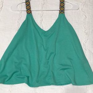 Turquoise flowy crop top!